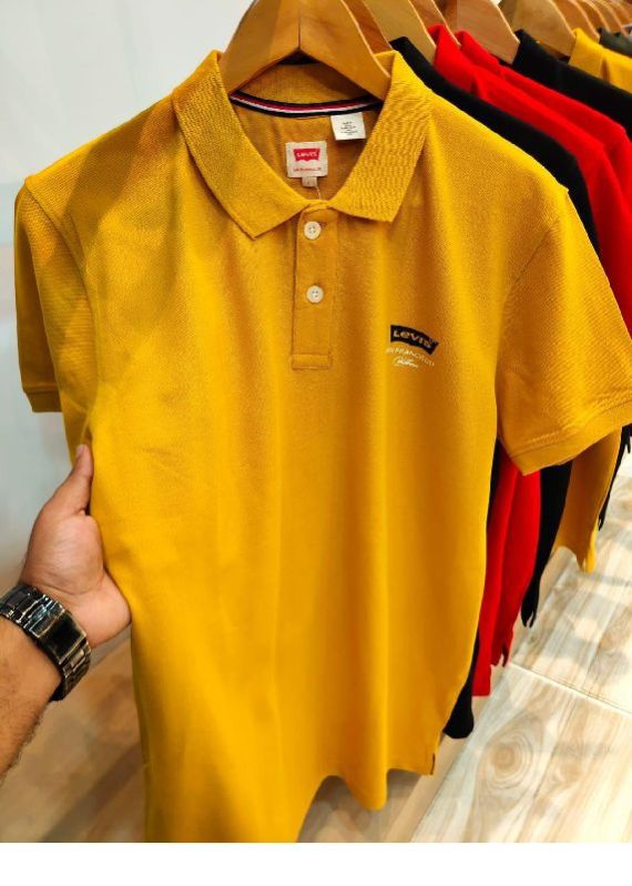 V Neck Dark Yellow Mens T-shirt