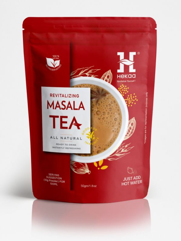 Hekaa 50g Masala Tea, Packaging Type : Plastic Packet