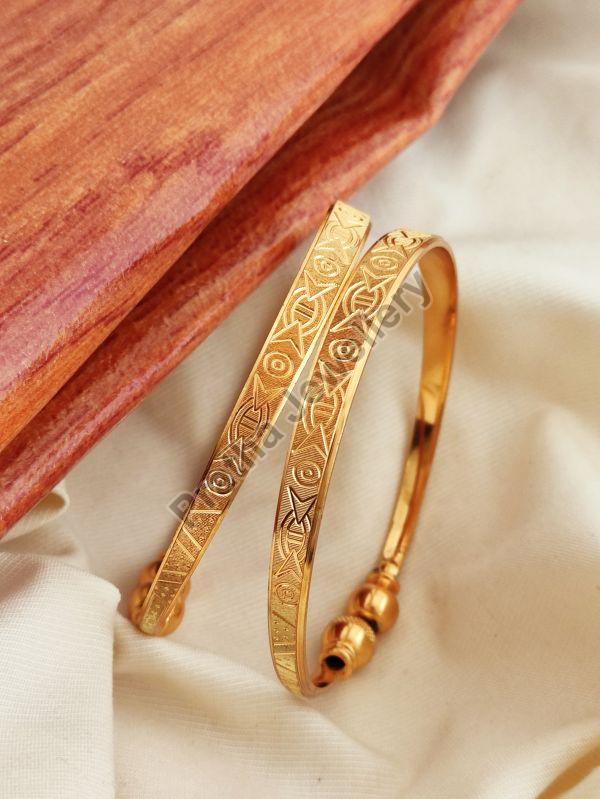 Golden Party Wear Brass Designer Bangle