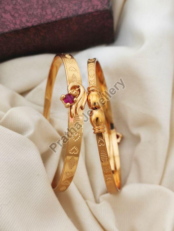 Pratha Jewellery Gold Polished Stylish Brass Bangle, Gender : Unisex