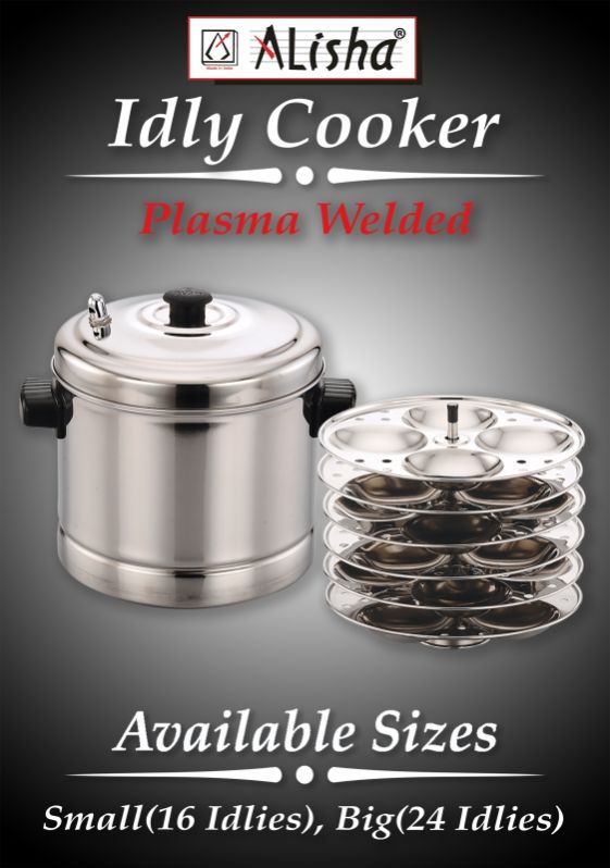 Stainless Steel Alisha Idly Cooker Welded, for Idli Steaming, Feature : Durable, Easy To Use, Light Weight