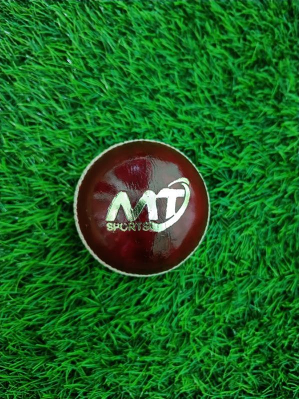 Red MT SPORTS Round 150 -155gm leather balls, for Playing, Size : Standard
