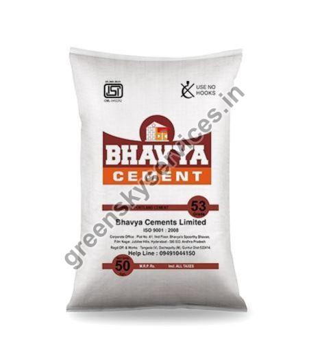 Bhavya 53 Grade Cement, for Construction Use, Form : Powder