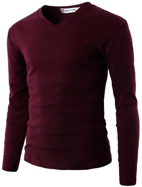 Mens Full Sleeve V Neck T-Shirt