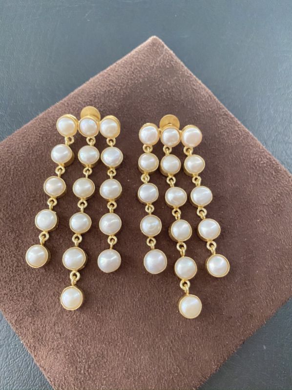Freshwater Pearls Drop Handmade Earrings, Feature : Alluring Look