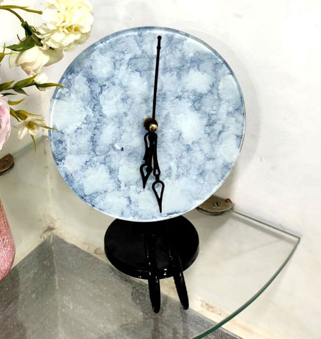 Marble Square Table Clock