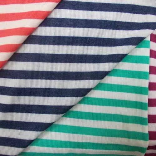 Woven Rib Stripe Fabric, for Textile Industry, Pattern : Striped