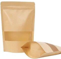 Kraft Paper Transparent Stand Up Pouch