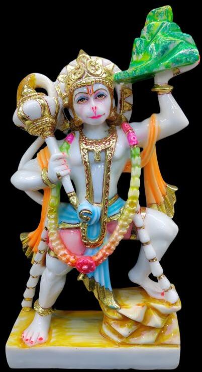 Polished Marble Dust Pahad Hanuman Statue, for Home, Gifting, Garden, Religious Purpose, Packaging Type : Carton Box