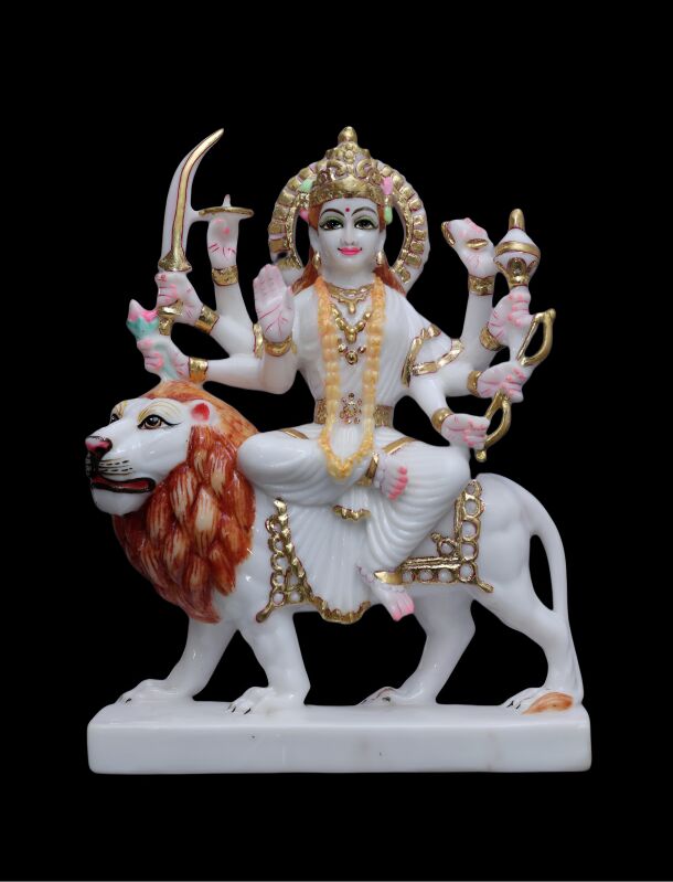 24 Inch Marble Durga Statue