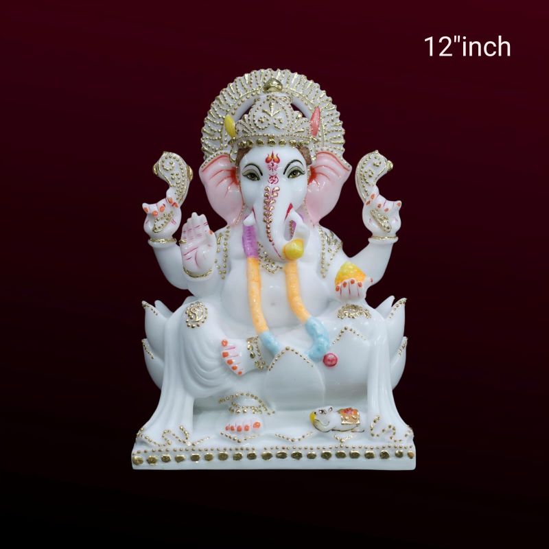 12 Inch Kamal Ganesh Statue