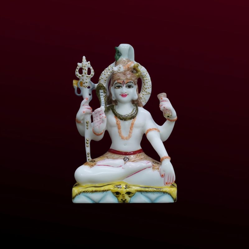 7 Inch Marble Shiva Statue, For Temple, Shop, Office, Home, Garden, Packaging Type : Carton Box