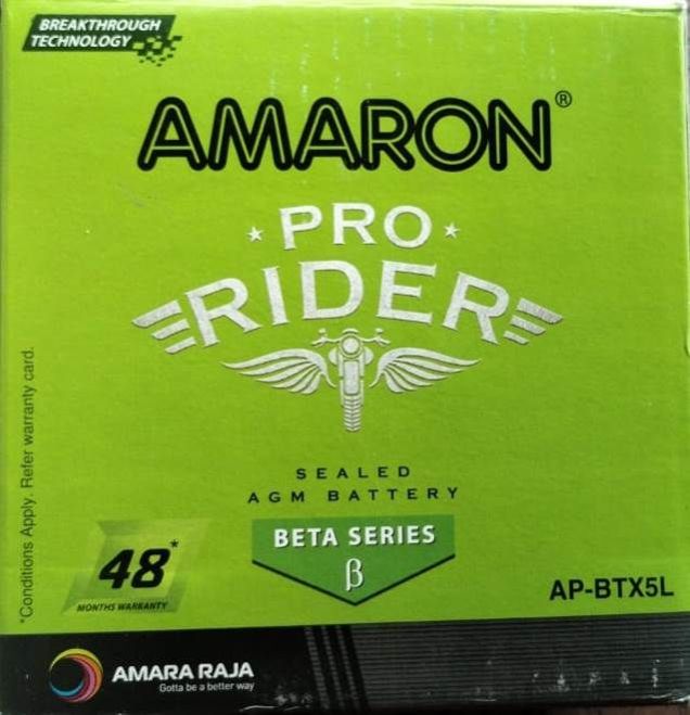 Amaron AP-BTX5L Two Wheeler Battery, for Automobile Industry, Feature : Heat Resistance, Stable Performance