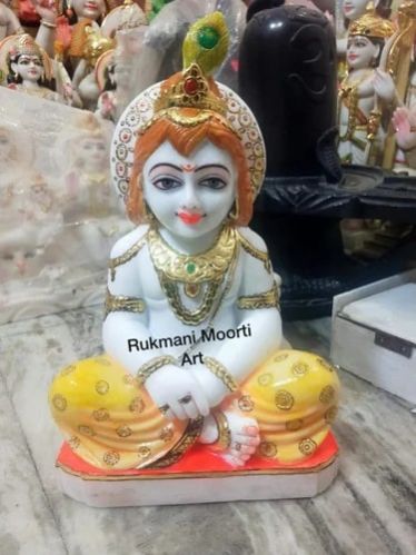 Laddu Gopal Marble Statue, for Worship, Temple, Pattern : Carved