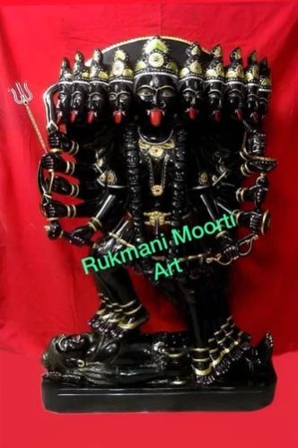 Non Polished Carved Mahakali Marble Statue, Packaging Type : Carton Box