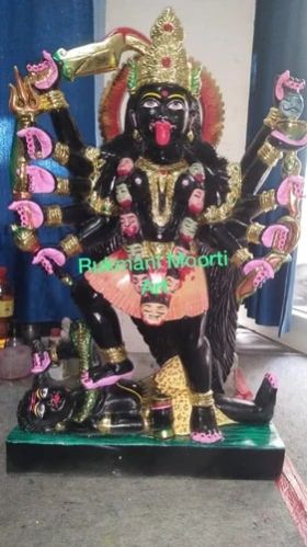 Multicolor Marble Kali Mata Statue, for Temple, Packaging Type : Carton Box