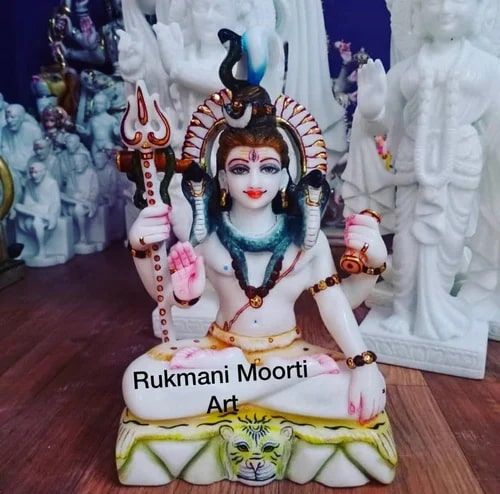 Multicolor Marble Shiva Statue