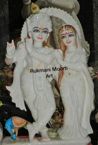 Temple Marble Radha Krishna Statue, for Worship, Packaging Type : Wooden Box