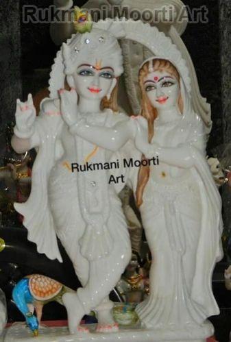 Temple Marble Radha Krishna Statue