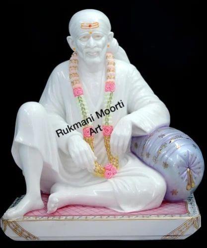 Polished White Marble Dwarkamai Statue, for Shiny, Dust Resistance, Pattern : Carved