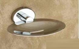 Silver Oval Stainless Steel PI-701 Soap Dish, for Bathroom, Pattern : Plain