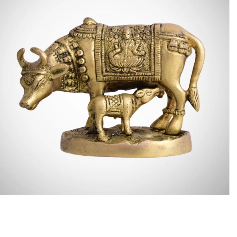 Brass kamadhenu statue