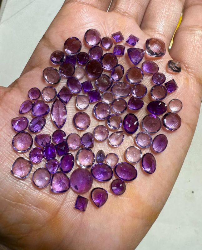 Polished amethyst faceted gemstone, for Jewelry, Jewelry Making