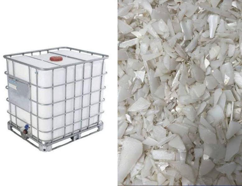 Waste Solid HDPE IBC Tank Flakes