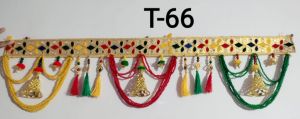 Multicolor Fancy Velvet Moti Toran, Feature : Attractive Design, Colorful Pattern