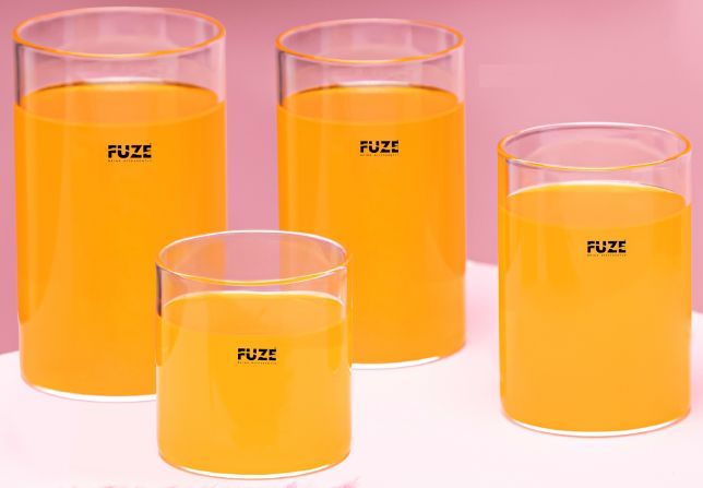 Transparent Fuze Round Borosilicate Plain Drinking Glasses, Size : Standard