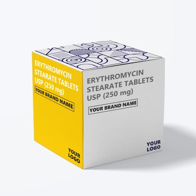 Approved colour used Erythromycin Stearate Tablets Usp (250 Mg), Packaging Type : Strips