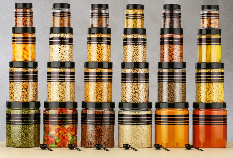 24 Piece Small Black Line Printed Pet Jar Set