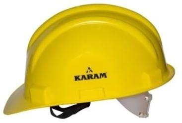 Karam Oval Polypropylene Yellow Safety Helmet, for Industrial Use, Size : Standard