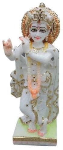 12 Inch Marble Krishna Statue