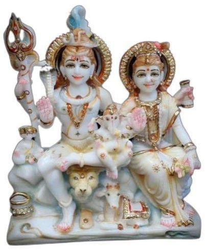 12 Inch Marble Shiv Parivar Statue