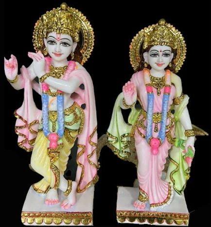 14 Inch Marble Radha Krishna Statue, Size : 14inch