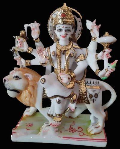 9 Inch Marble Durga Statue, for Shiny, Dust Resistance