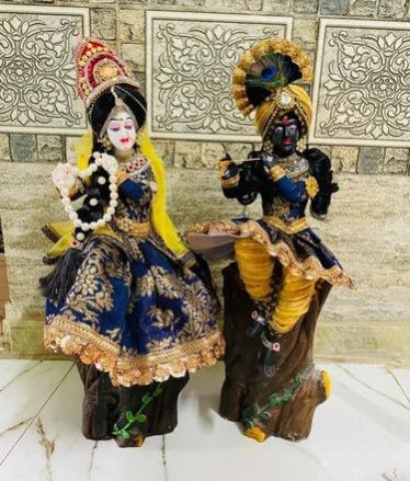 Polyresin Tree Radha Krishna Statue, Size : 23 Inch