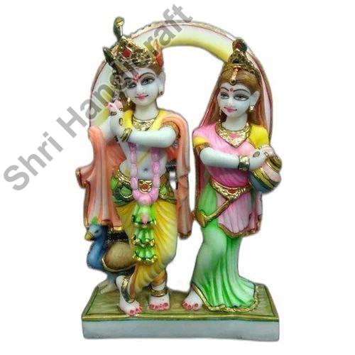 12inch Marble Radha Krishna Statue, Pattern : Painted