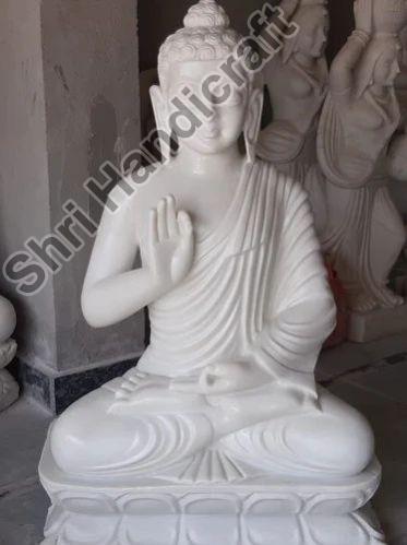 White Polished Marble Gautam Buddha Statue, for Shiny, Dust Resistance, Packaging Type : Wooden Box