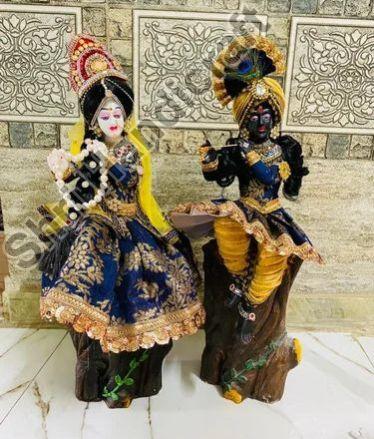 Polyresin Tree Radha Krishna Statue, Size : 23 Inch