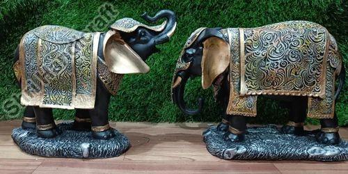 Brown Polished Resin Elephant Sculpture