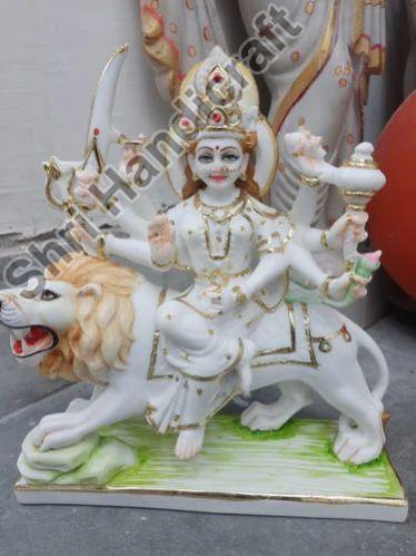 White Marble Maa Durga Statue