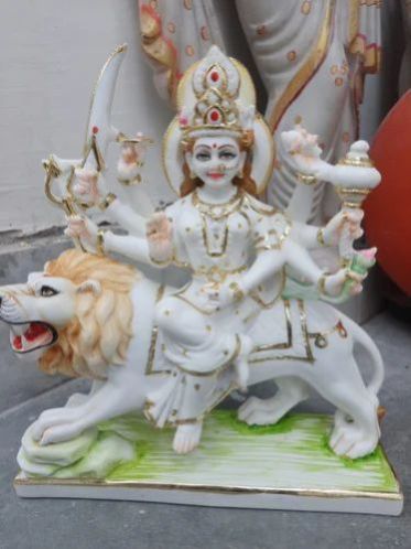 White Marble Maa Durga Statue