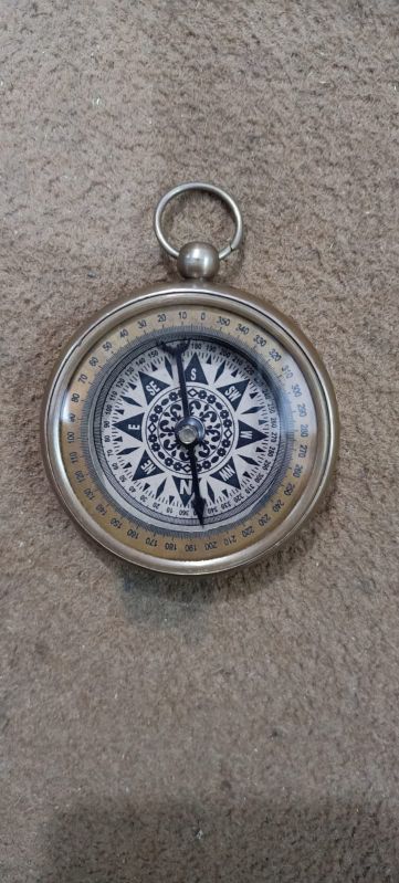 Polished Brass Compass, For Gift Item