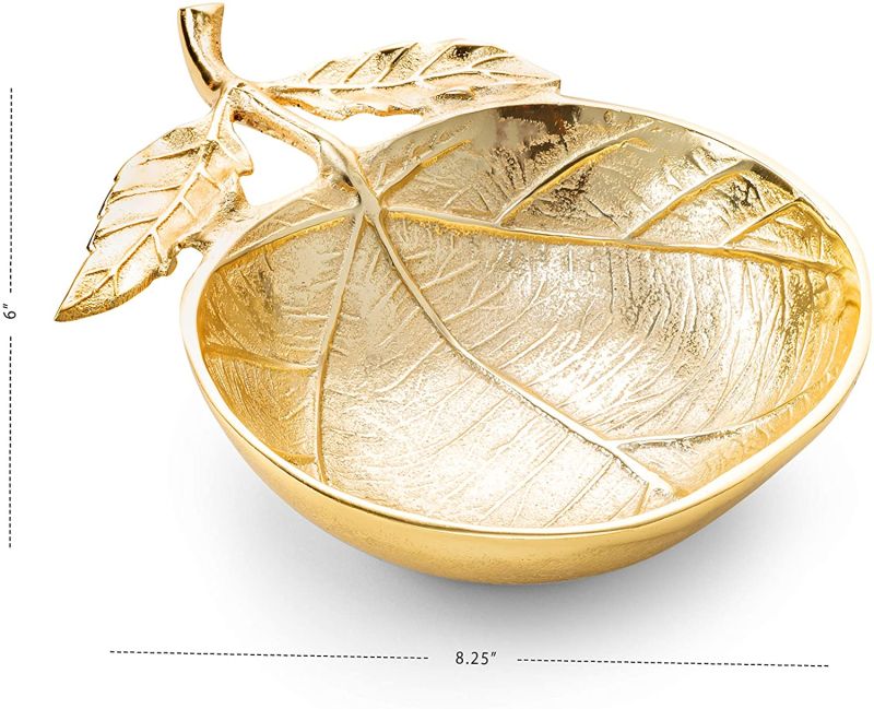 Brass Golden Leaf Bowl, Feature : Shiny Look