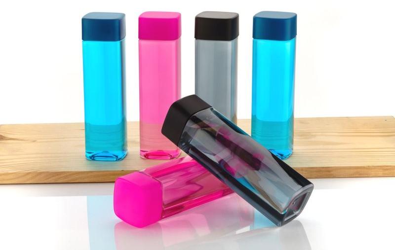 1000 Ml Square Water Bottle Set Of 3 (Black, Blue & Pink)