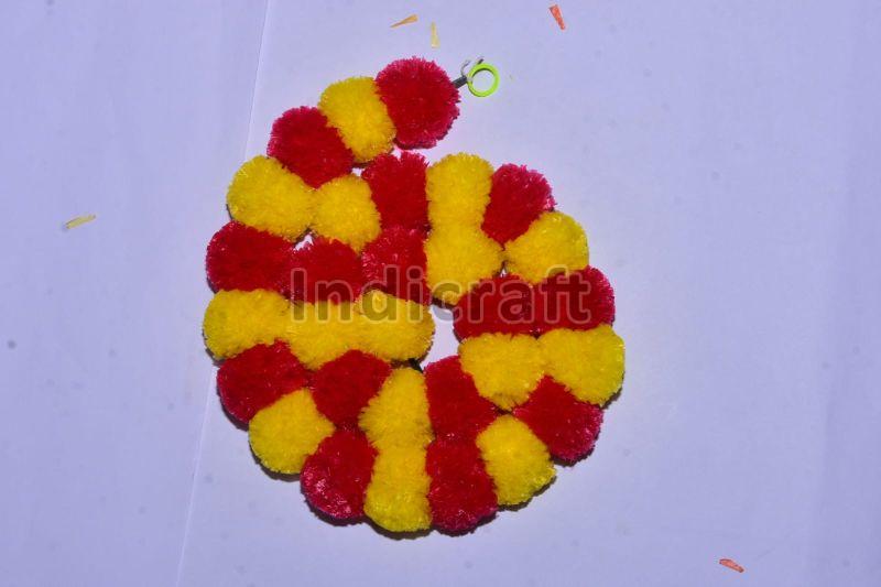 Multicolor Round Artificial 2 Colour Marigold Door Hanging, For Decoration, Style : Traditional