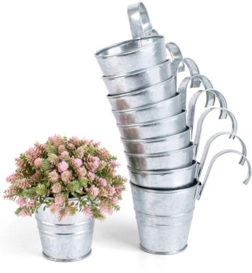 galvanised planter with handle