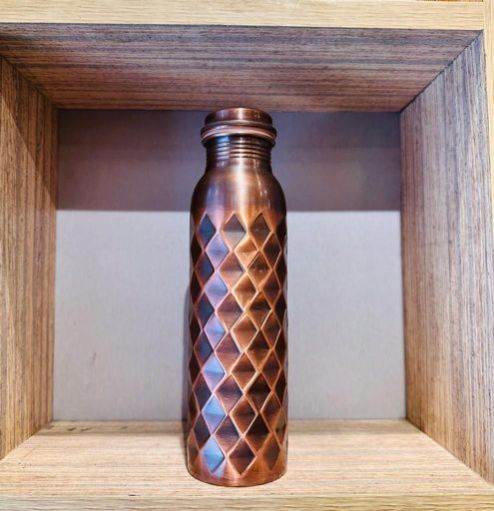 Antique Diamond Copper Water Bottle, Packaging Type : Paper Box
